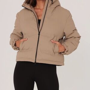 NWT Lovestitch Puffer Jacket- Taupe -$105